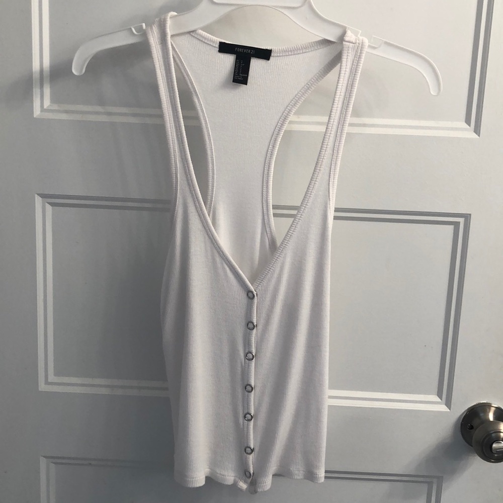 White racerback tank
